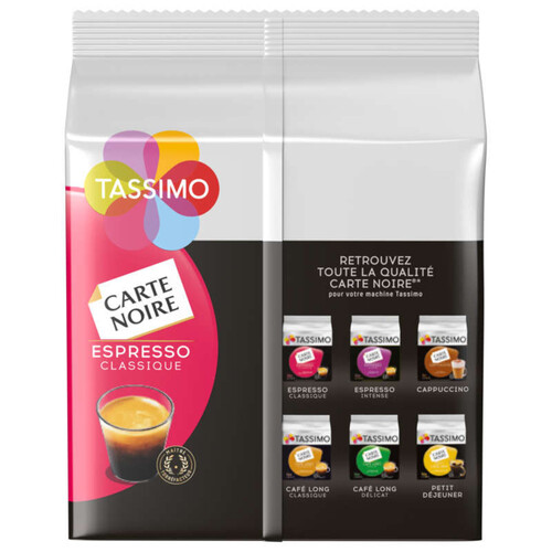 Tassimo Carte Noire Espresso Classique Intensité 5 16 Capsules 104G