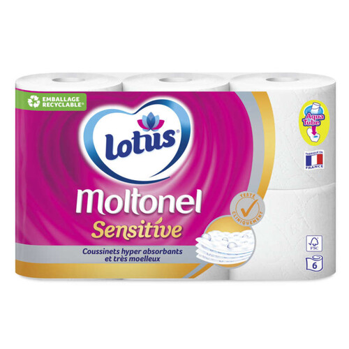 Lotus Papier Toilette Moltonel Sensitive X6 Rouleaux