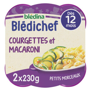 Blédina blédichef fondue de courgette et petits macaroni 2x230g