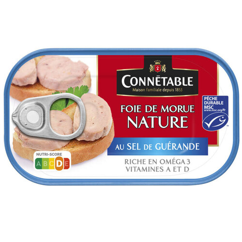 Connétable Foie de Morue Nature au Sel de Guérande 121g