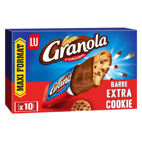 Granola Barre Cookie aux pépites de Chocolat et nappage 280g