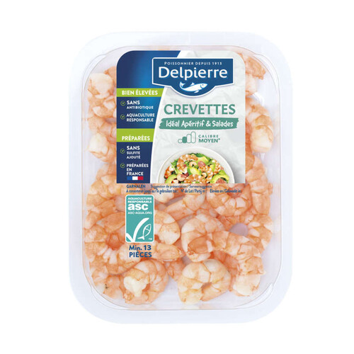 Delpierre Crevettes Décortiquées Cuites Réfrigérées 100G