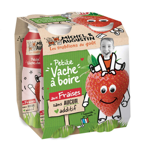 Michel Et Augustin Petite Vache À Boire Fraises 4x170g