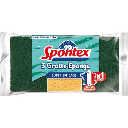Spontex Gratte-Eponge Super Efficace x3