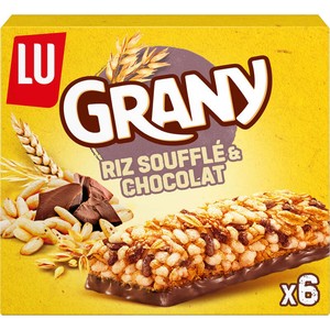 LU Grany Barres de céréales Riz Soufflé et Chocolat 125g