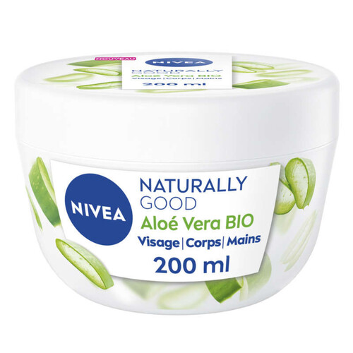 Nivea Naturally Good Crème Hydratante Multi-Usage Corps Visage & Mains Aloe Vera 98% d'Ingrédients d'Origine Naturelle 200ml