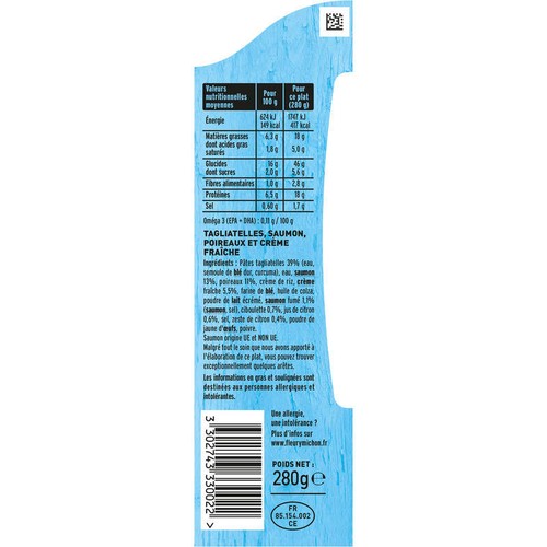 Fleury Michon Tagliatelles Au Saumon Crème Ciboulette 280g