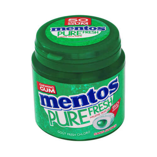 Mentos Pure Fresh ChloroChewing Gum sans sucres 50 dragées - 100 g
