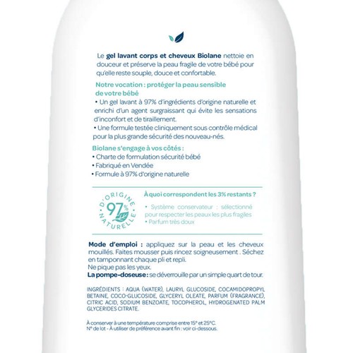Biolane Gel Corps Et Cheveux 750ml