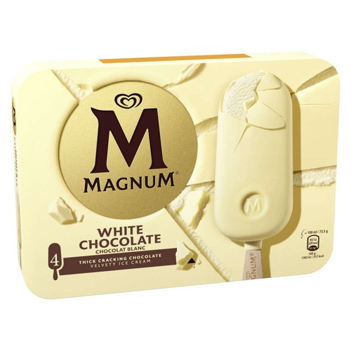 Magnum Glace Bâtonnet Chocolat Blanc 4x100ml