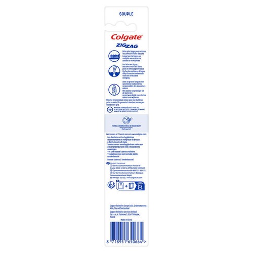 Colgate Brosse à dents  ZigZag Interdentaire Souple x1
