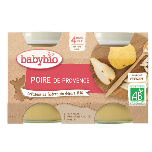[Par Naturalia] Babybio Petits Pots Poire de Provence Dès 4 Mois 2x130g