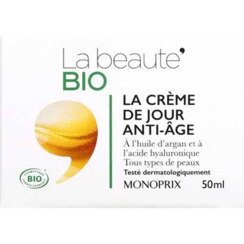 Monoprix La Beauté Bio La Crème De Jour Anti-Âge 50Ml