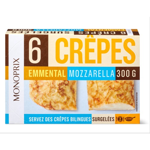 Monoprix 6 crêpes au fromage surgelées 300g
