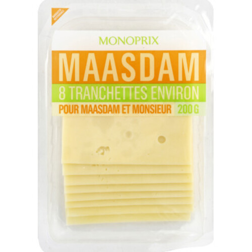 Monoprix x8 tranches maasdam 200g