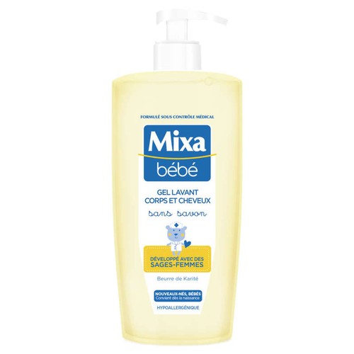 Mixa Bébé Gel Lavant Corps & Cheveux Sans Savon 750ml