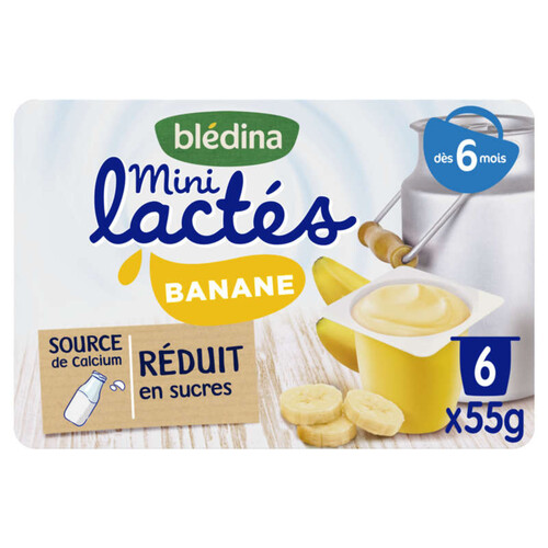 Bledina Les Mini Lactes 6X55G Banane Dès 6 Mois