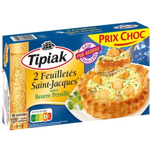 Tipiak 2 Feuilletés Saint-Jacques Sauce Beurre Persillé 240G