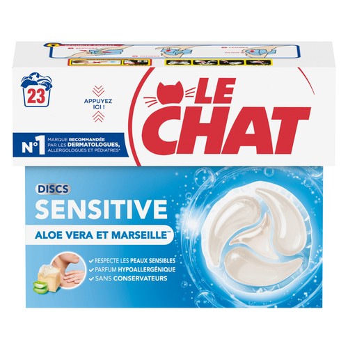 Le Chat Sensitive Discs Aloe vera et Savon de Marseille x23
