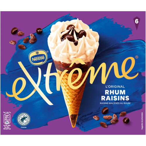 Nestlé Extrême Cône Glacé Rhum Raisins 426G