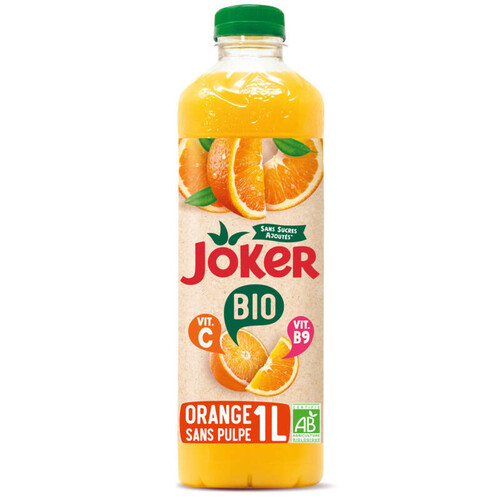 Joker jus d'orange bio sans pulpe la bouteille de 1L