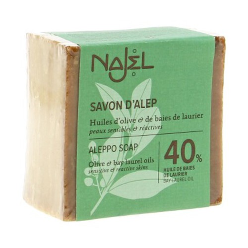 [Par Naturalia] Najel Savon Alep huiles d'olives et baies de laurier 40 % 185g