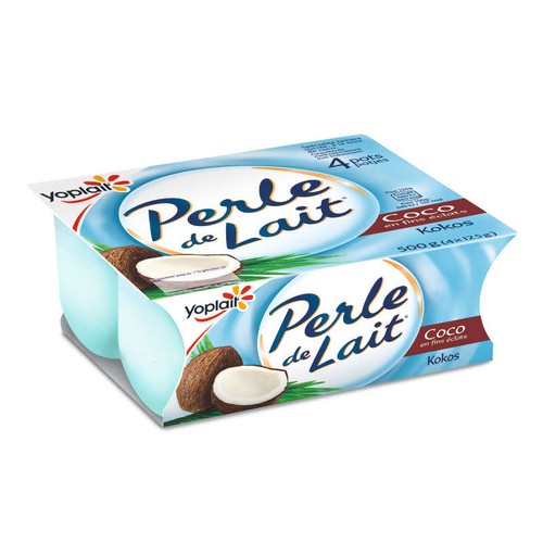 Yoplait Perle De Lait Coco Yaourt Brassé Pots 4x125g
