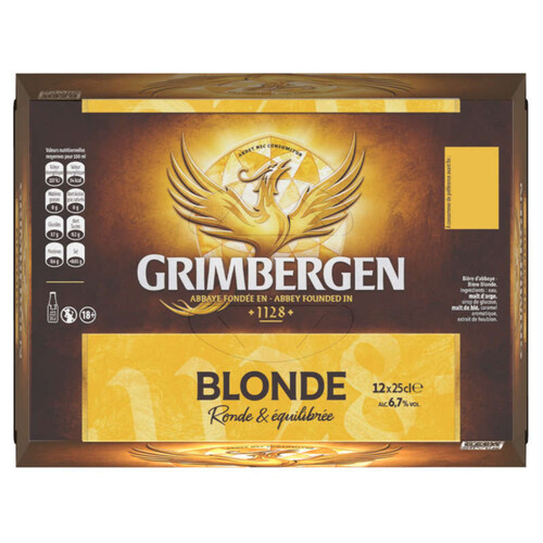 Grimbergen Bière Blonde D'Abbaye 12 X 25 Cl