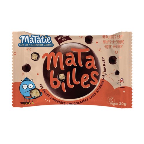 Les Matabilles  Billes soufflées chocolatées sans allergènes 30g