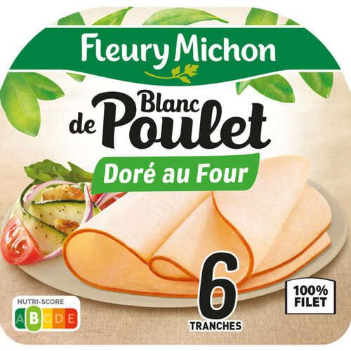 Fleury Michon Tranche Fines Blanc De Poulet Doré Au Four 190 g