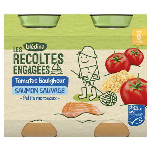 Blédina tomates boulghour saumon sauvage - dès 8 mois - 2x 200g