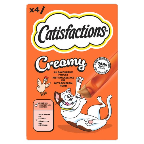 Catisfactions Creamy Friandises au poulet pour chats 4x10g