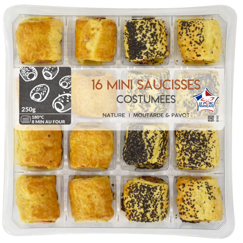 Mix Les Petits fours 16 Mini Feuilletés Saucisse 250g