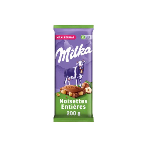 Milka Tablette Chocolat au Lait et aux Noisettes Entières 200g