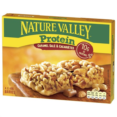 Nature Valley Barre De Céréales Protein Caramel Salé & Cacahuètes 4x40g