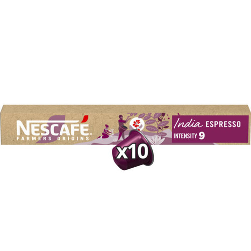 Nescafe Farmers Origins India Espresso Intensity 9 capsules x10