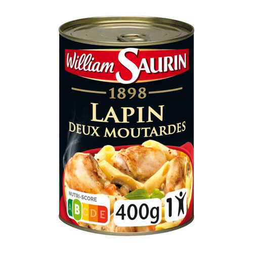 William Saurin Lapin Aux Deux Moutardes, Mitonné Doucement 400g