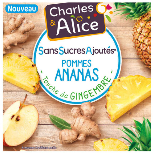 Charles & Alice Compotes Ananas Gingembre 4 x 97g