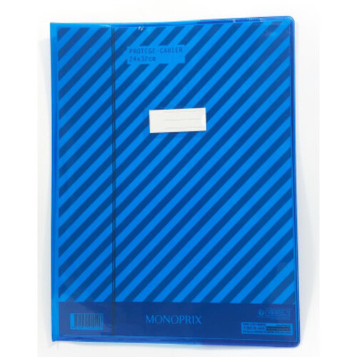 Monoprix Maison Protège cahier bleu 24x32cm