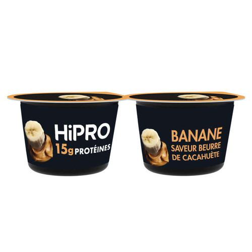 Hipro Yaourt Protéiné 0% Saveur Beurre De Cacahuète Banane 2x160g