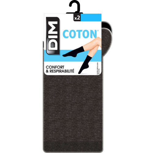 Dim Lot X2 Mi-Chaussettes en Coton Noires T35/38