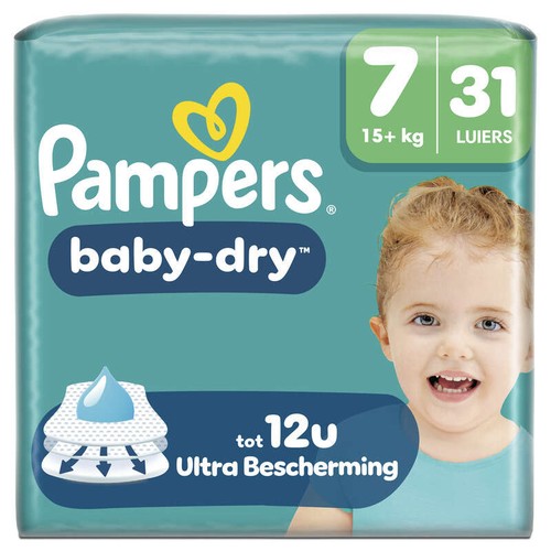 Pampers Baby-Dry Taille 7 - 15kg et + – x31 Couches