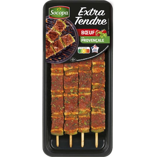 Socopa Brochettes de bœuf à la provençale x4-340g
