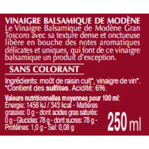 Toscoro Vinaigre Balsamique de Modena 25cl