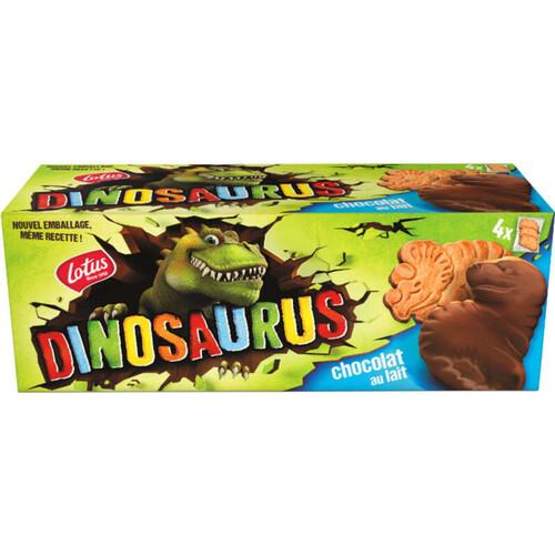 Lotus Dinosaurus Bicuits nappés au chocolat au lait 225g