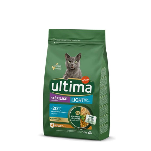 Ultima Croquettes Light Au Poulet Pour Chat Stérilisé 1,5kg
