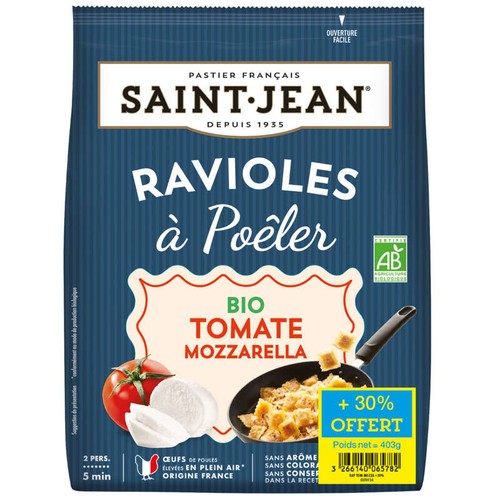 Saint Jean Ravioles Tomate Mozzarella  Bio 403g