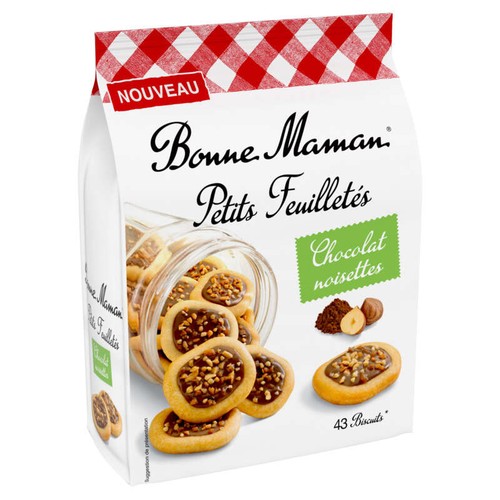Bonne Maman Petits feuilletés chocolat noisettes 250g