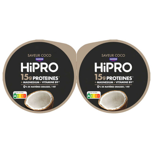 Hipro Yaourt coco protéiné 0%mg 2x160g