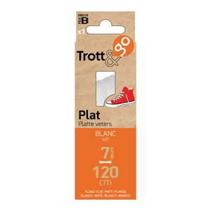 La Brosse et Dupont Lacets Plats Blanc 1 Paire 120cm